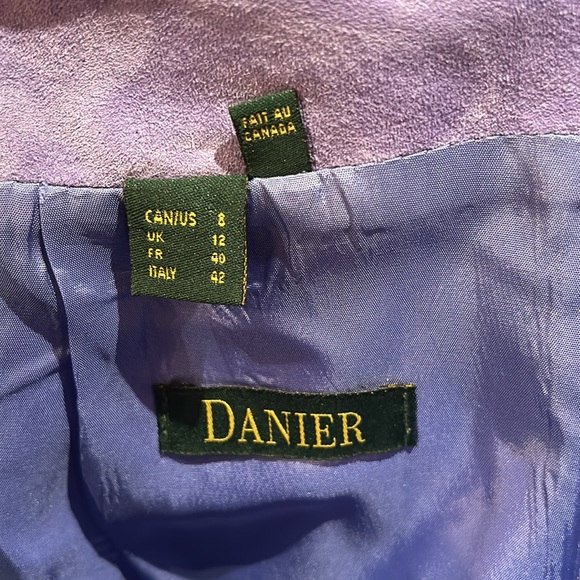 Danier Suede Leather Jacket and Pencil Skirt in Lilac - Picture 7 of 7